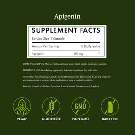 Swanson Apigénine 50 mg capsules sur une surface en bois