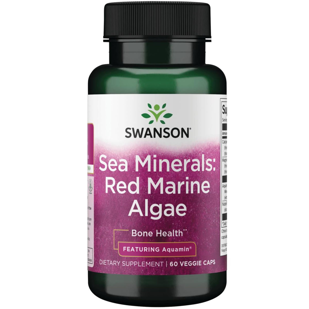 Swanson Aquamin Minéraux Marins 60 capsules végétales, emballage avant