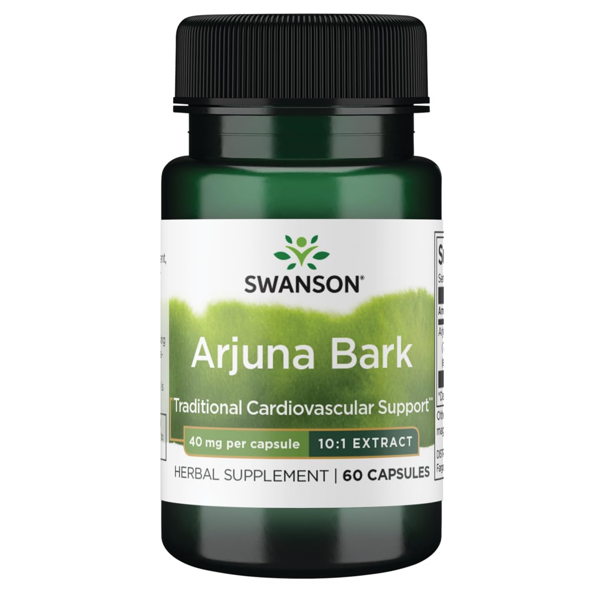 Swanson Arjuna Écorce 10:1 40 mg capsules front view