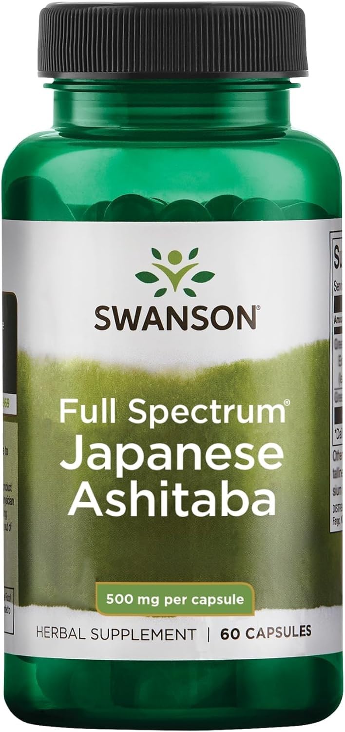 Swanson Ashitaba Japonais 500 mg Capsules, vue avant du packaging