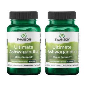 Swanson Ashwagandha KSM-66 250mg capsules végétales, vue de face