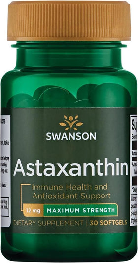 Swanson Astaxanthin 12 mg, vue de face du flacon