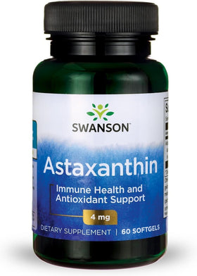 Swanson Astaxanthin 4 mg 60 gélules molles vue de face