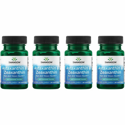 Swanson Astaxanthin et Zeaxanthin 60 gélules vue avant
