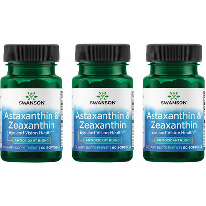 Swanson Astaxanthin & Zeaxanthin 60 gélules vue de face