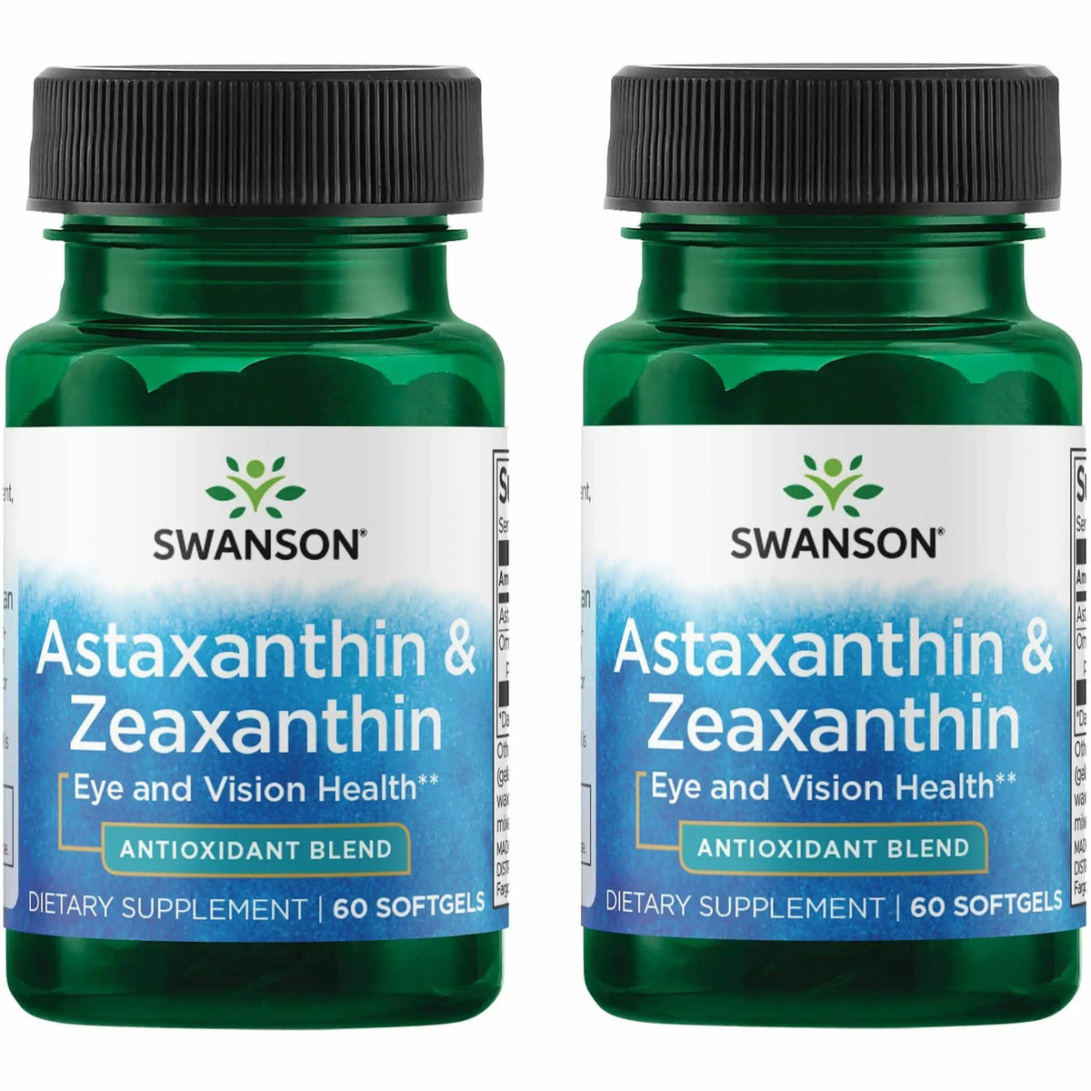 Swanson Astaxanthine & Zéaxanthine 60 gélules vue de face