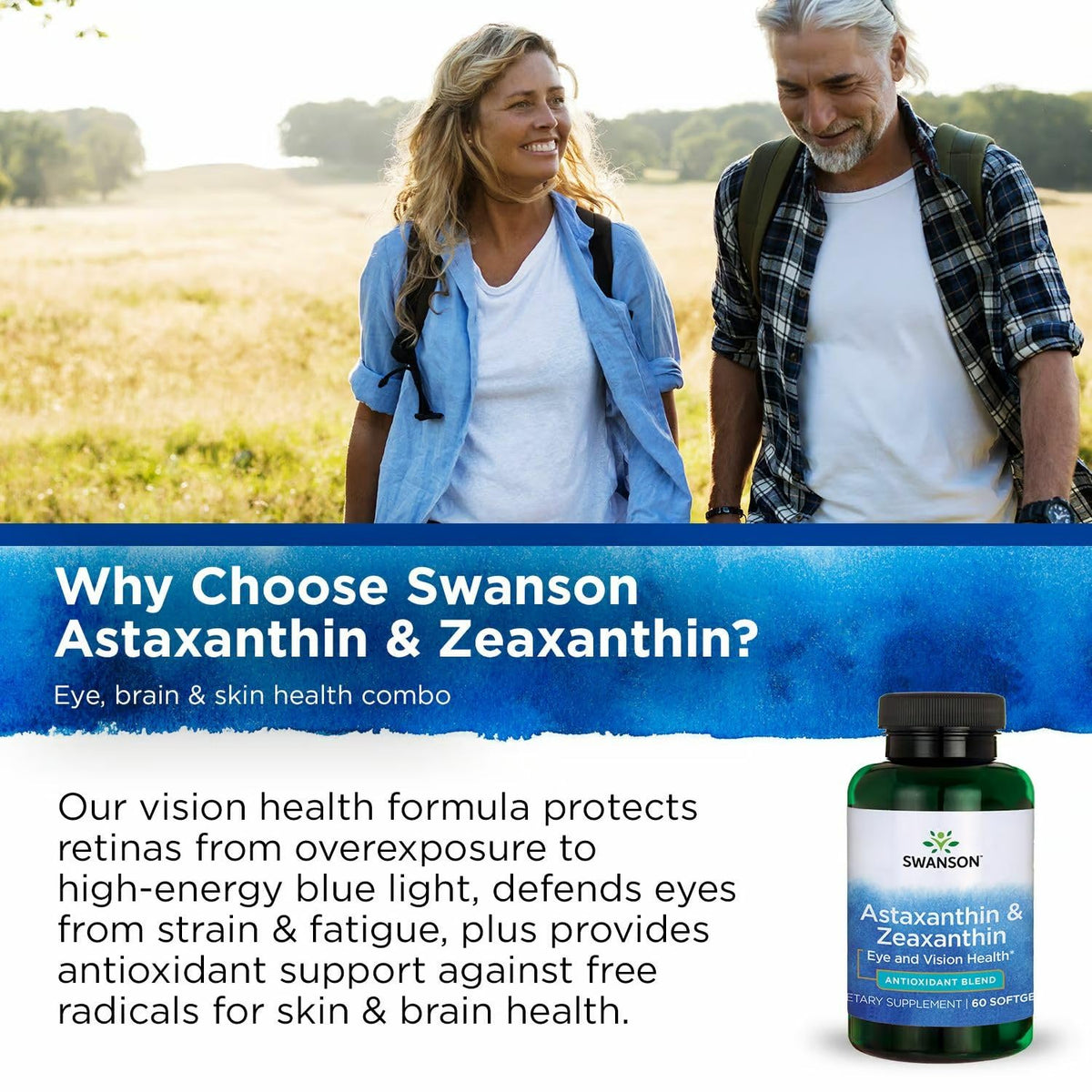 Swanson Astaxanthine & Zéaxanthine avec un verre d'eau