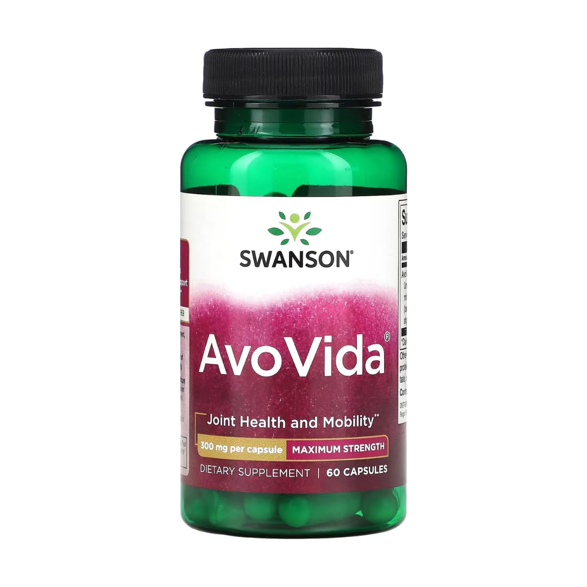 Swanson AvoVida 300 mg 60 capsules, vue avant du produit