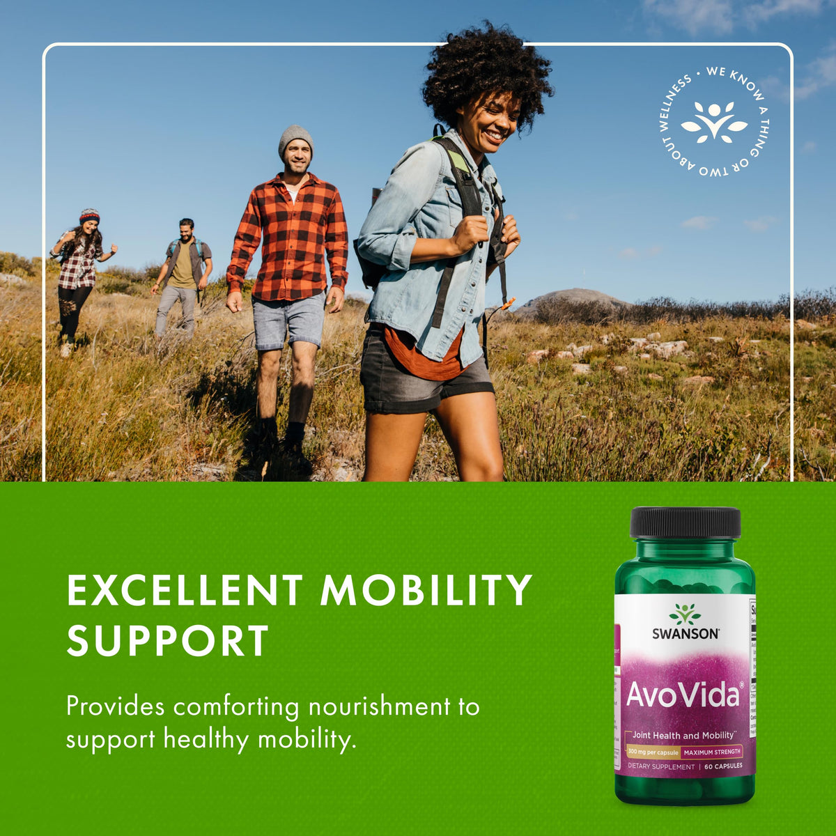 Swanson AvoVida Complément Alimentaire 300 mg 60 Capsules avec verre d'eau