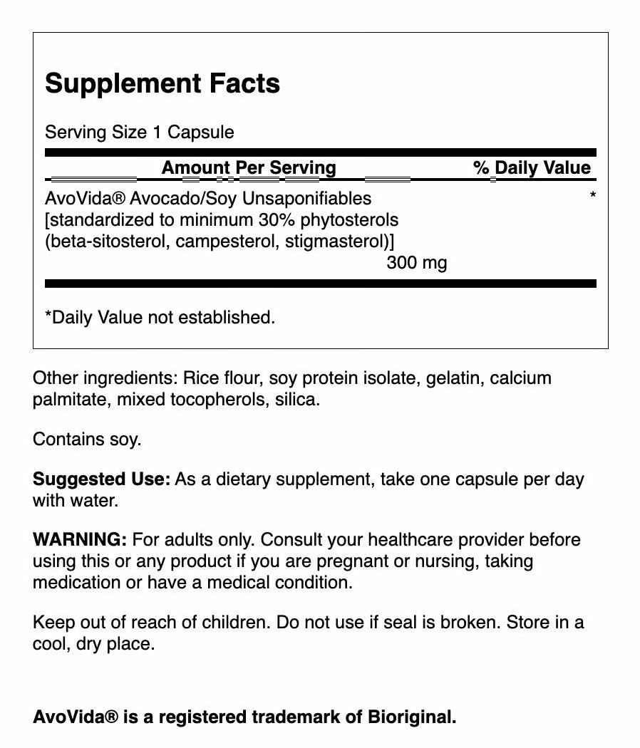 Swanson AvoVida Complément Alimentaire Articulaire 300 mg, 60 Capsules - emballage