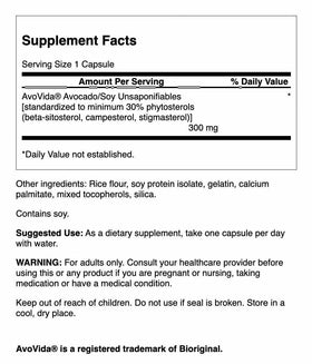 Swanson AvoVida Complément Alimentaire Articulaire 300 mg, 60 Capsules - emballage