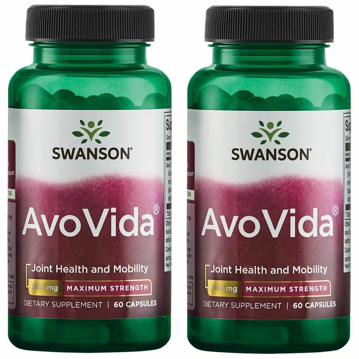Swanson AvoVida complément articulaire 300 mg, 60 capsules, vue de face