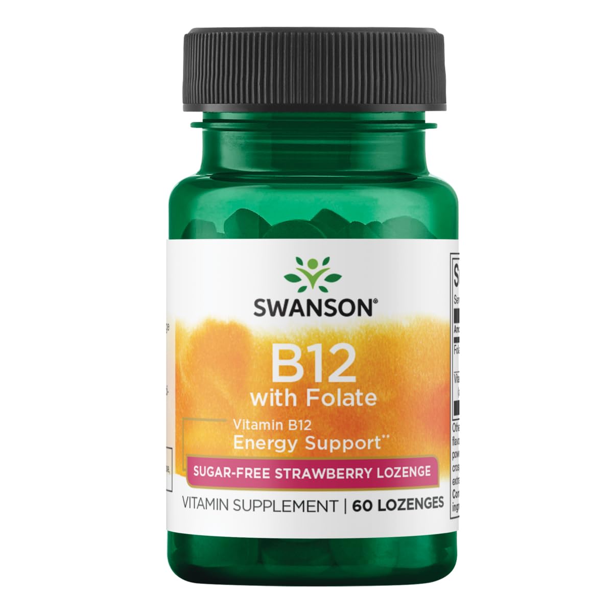 Swanson B-12 60 comprimés en boîte, saveur fraise