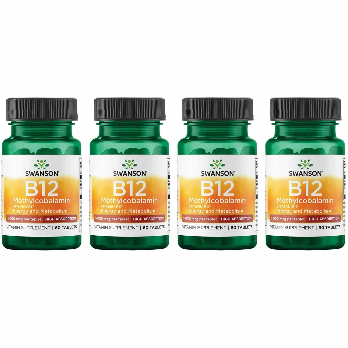 Swanson B-12 Methylcobalamine 5000 mcg comprimés boîte avant