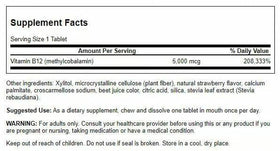 Swanson B-12 Methylcobalamine 5000 mcg comprimés vue de côté