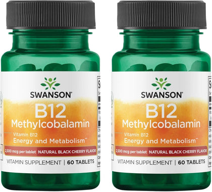 Swanson B12 Methylcobalamin 2500 mcg 60 comprimés packaging