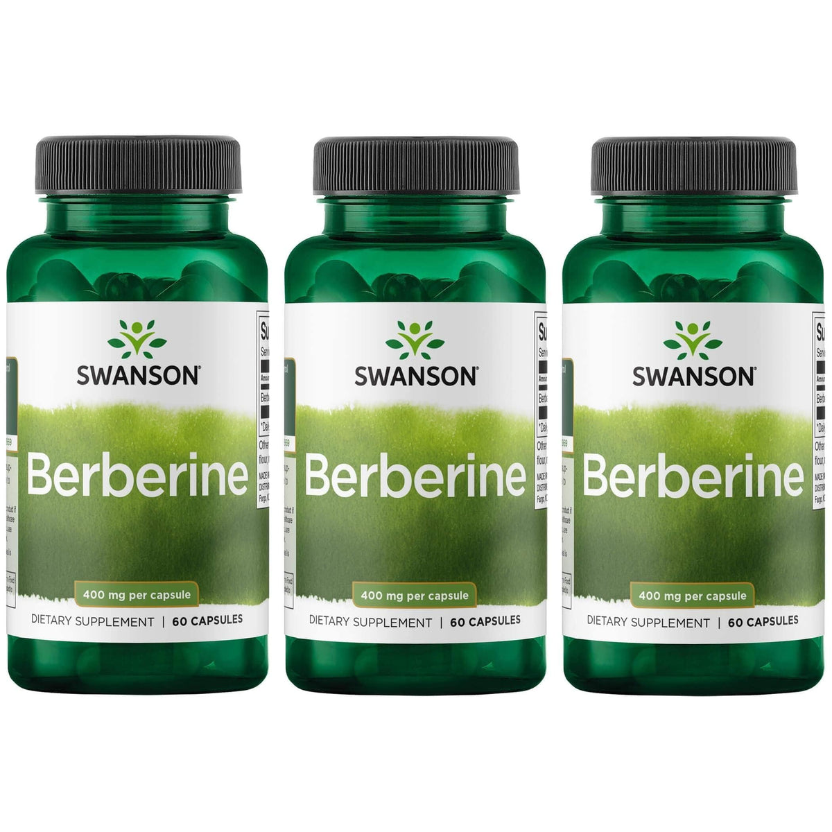 Swanson Berberine HCl 400 mg boîte de 60 capsules végétales