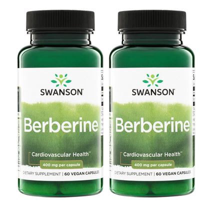 Swanson Berberine HCl 400 mg capsules front view