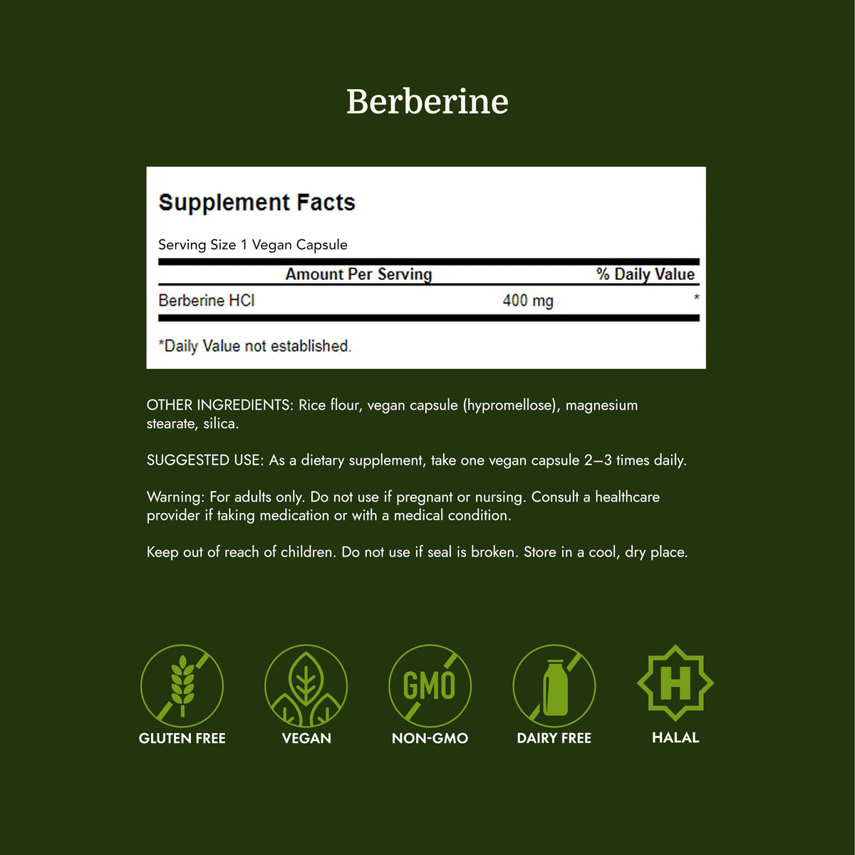 Swanson Berberine HCl 400 mg capsules végétales ouvertes