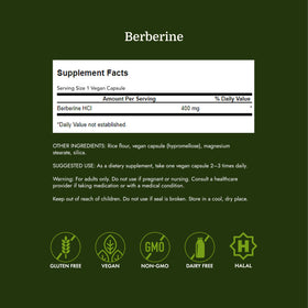 Swanson Berberine HCl 400 mg capsules végétales ouvertes