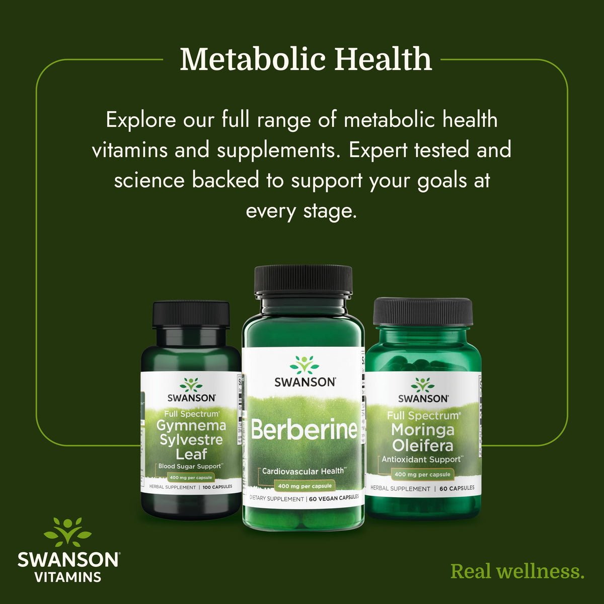 Swanson Berberine HCl capsules on a wooden surface