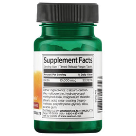 Swanson Biotine 10 000 mcg, comprimés dans la main
