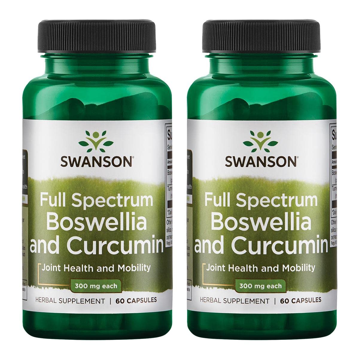 Swanson Boswellia & Curcumin 60 capsules front view