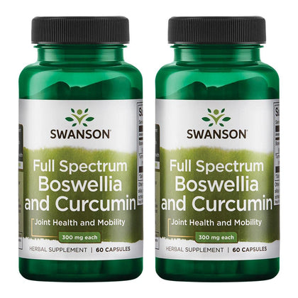 Swanson Boswellia & Curcumin 60 capsules front view
