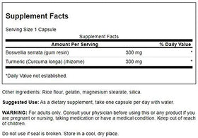 Swanson Boswellia & Curcumin 60 capsules side view
