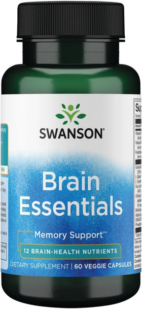 Swanson Brain Essentials 60 capsules végétales vue de face
