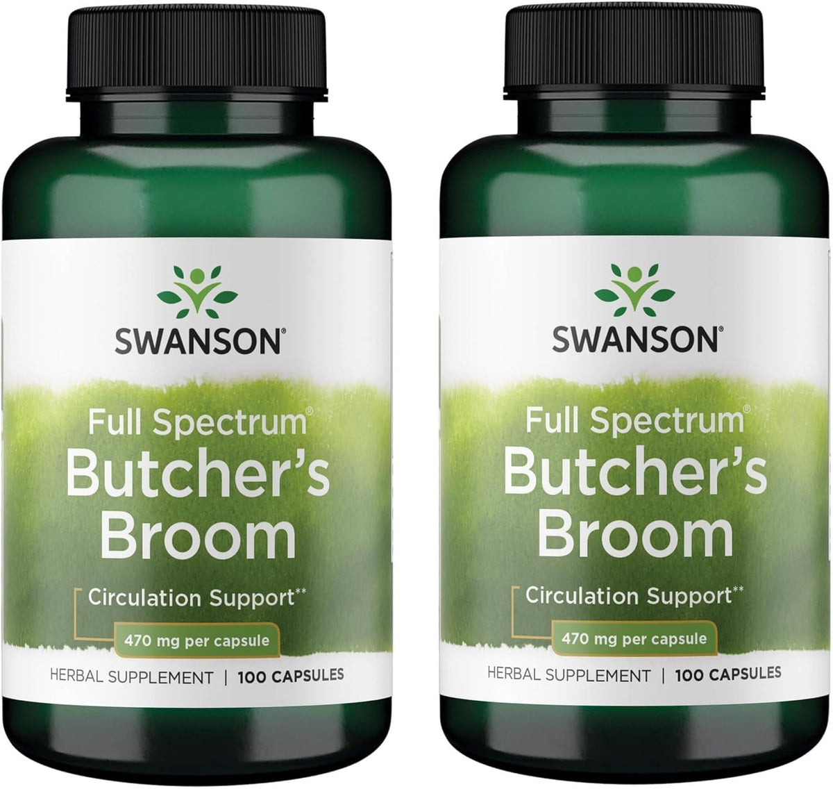 Swanson Butcher's Broom 470 mg 100 Capsules front view