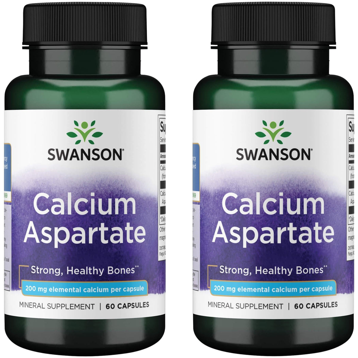 Swanson Calcium Aspartate 200mg complément alimentaire en capsules