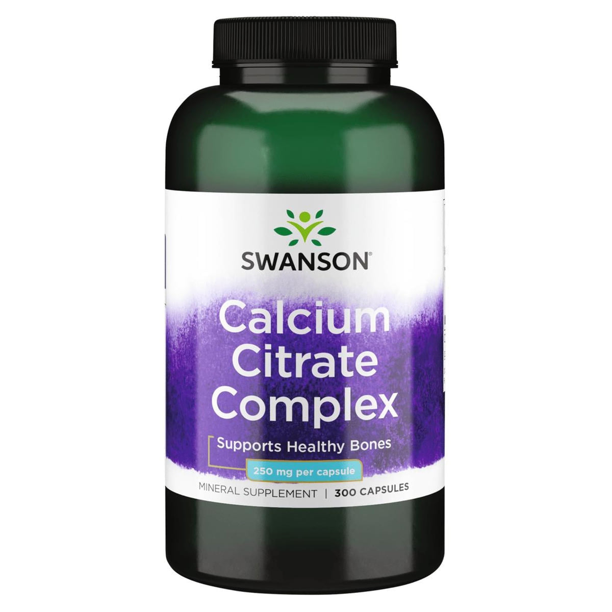 Swanson Calcium Citrate Complex 300 capsules, vue de l'emballage avant