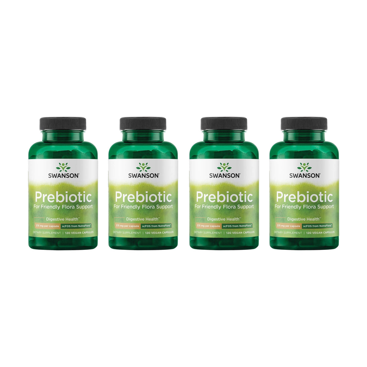 Swanson Capsules de Fibres Prébiotiques NutraFlora FOS 750 mg, vue de face