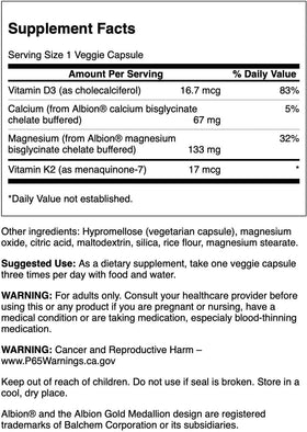 Swanson capsules de magnésium et calcium avec étiquette détaillée