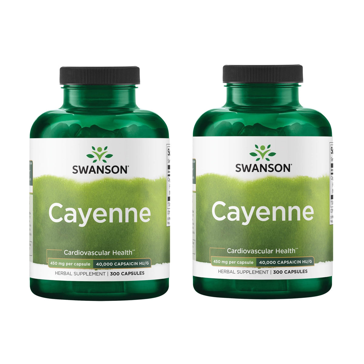 Swanson Cayenne 450 mg 300 capsules vue de face
