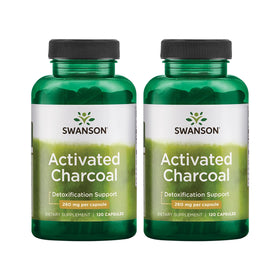 Swanson Charbon Actif 260 mg, 120 capsules, vue de l'emballage avant