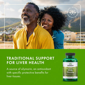 Swanson Chardon-Marie 500 mg, capsules dans un bol