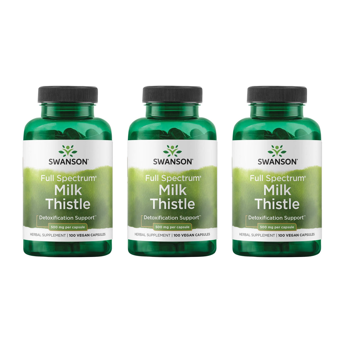 Swanson Chardon-Marie 500 mg capsules végétales, vue de face