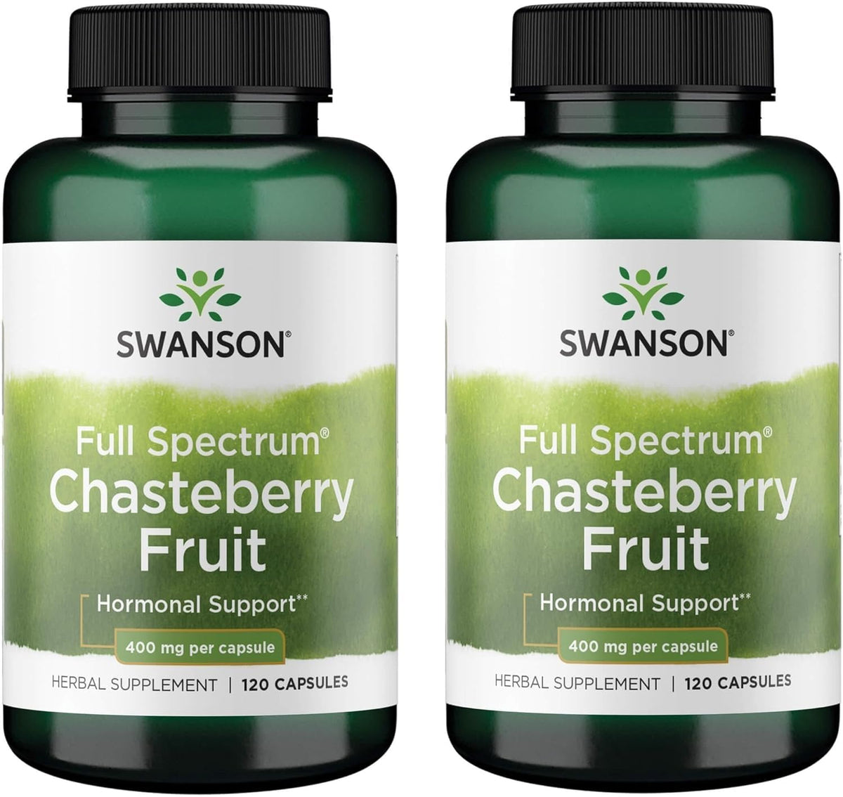 Swanson Chasteberry 400 mg capsules front view