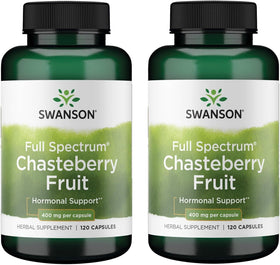 Swanson Chasteberry 400 mg capsules front view