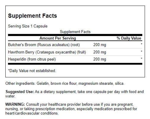 Swanson Circulatory Care 60 capsules vue de haut montrant le bouchon