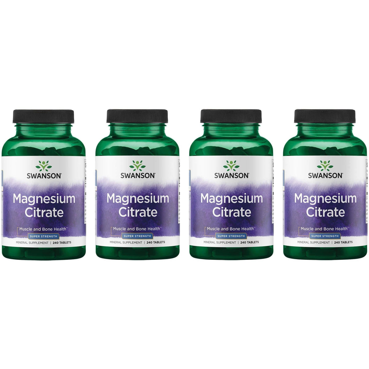 Swanson Citrate de Magnésium 240 comprimés, vue de face