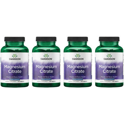 Swanson Citrate de Magnésium 240 comprimés, vue de face