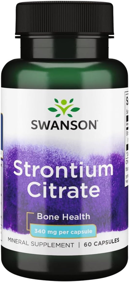 Swanson Citrate de Strontium 340 mg 60 capsules vue de face