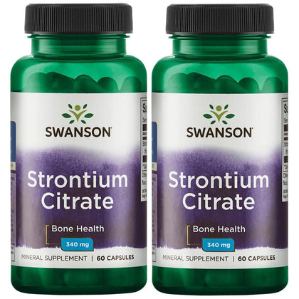 Swanson Citrate de Strontium 340 mg, 60 capsules, vue de face