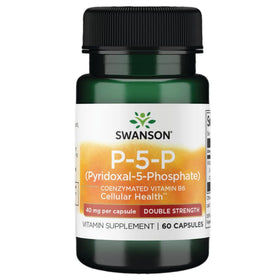 Swanson Coenzyme P-5-P Vitamine B6 40 mg capsules front view