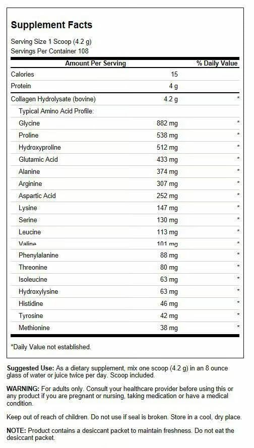 Swanson Collagène Hydrolysat 1 lb, vue du dessus