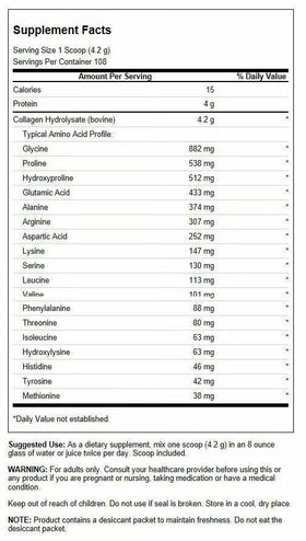 Swanson Collagène Hydrolysat 1 lb, vue du dessus