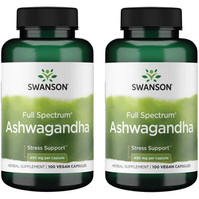 Swanson Complément Alimentaire Ashwagandha 450 mg, vue avant